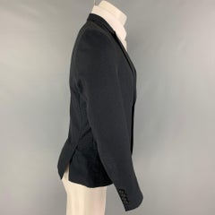 THE KOOPLES - Manteau de sport à revers en laine et coton à grille noire, taille 36