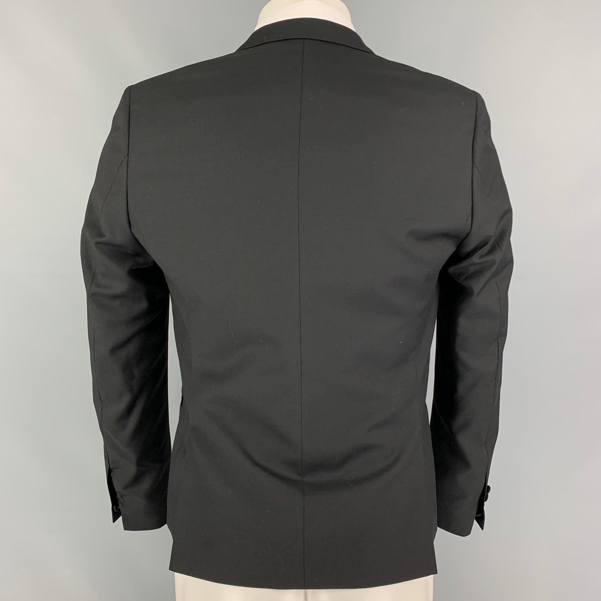 THE KOOPLES Size 36 Black Wool Tuxedo Sport Coat In Good Condition For Sale In San Francisco, CA