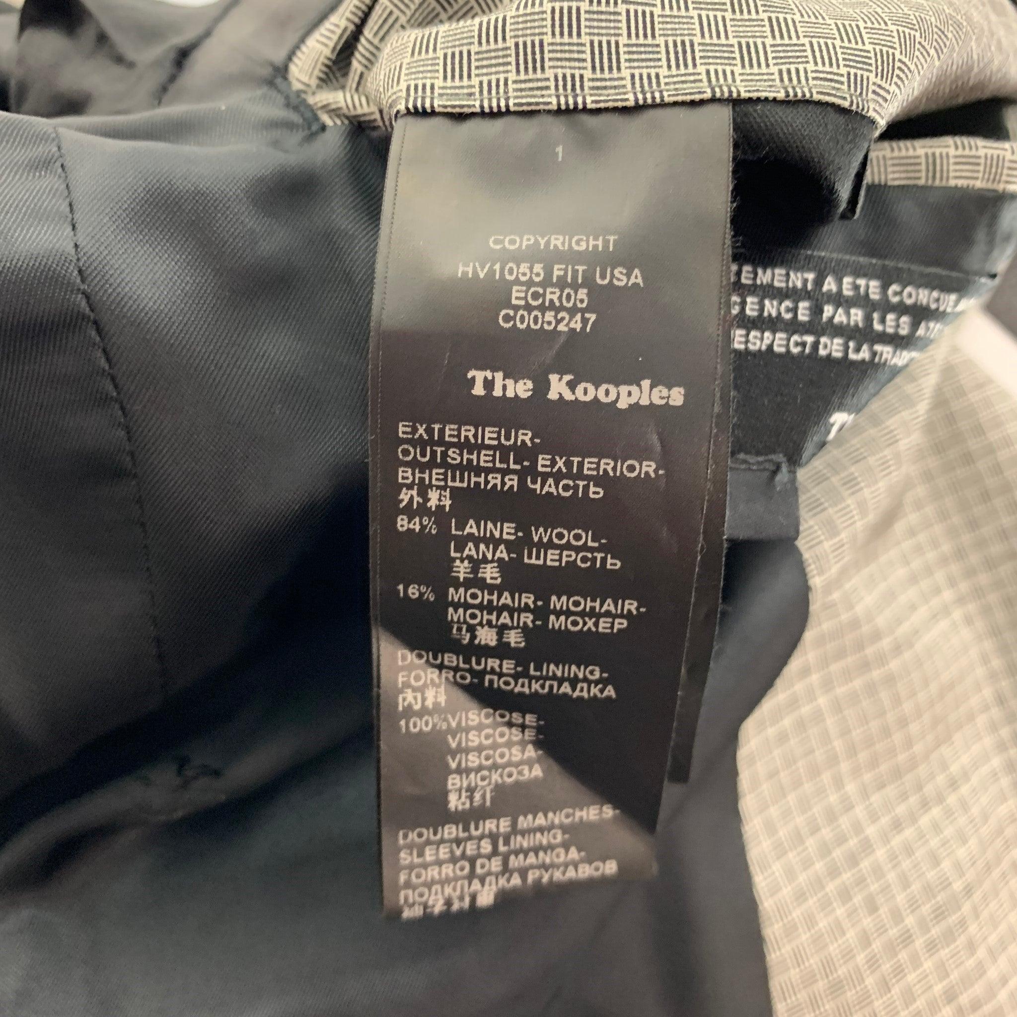 THE KOOPLES Size 36 Grey Black Wool Mohair Peak Lapel Suit For Sale 3
