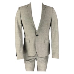 THE KOOPLES Size 36 Grey Black Wool Mohair Peak Lapel Suit