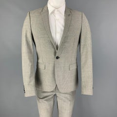 THE KOOPLES Size 36 Grey Black Wool Mohair Peak Lapel Suit