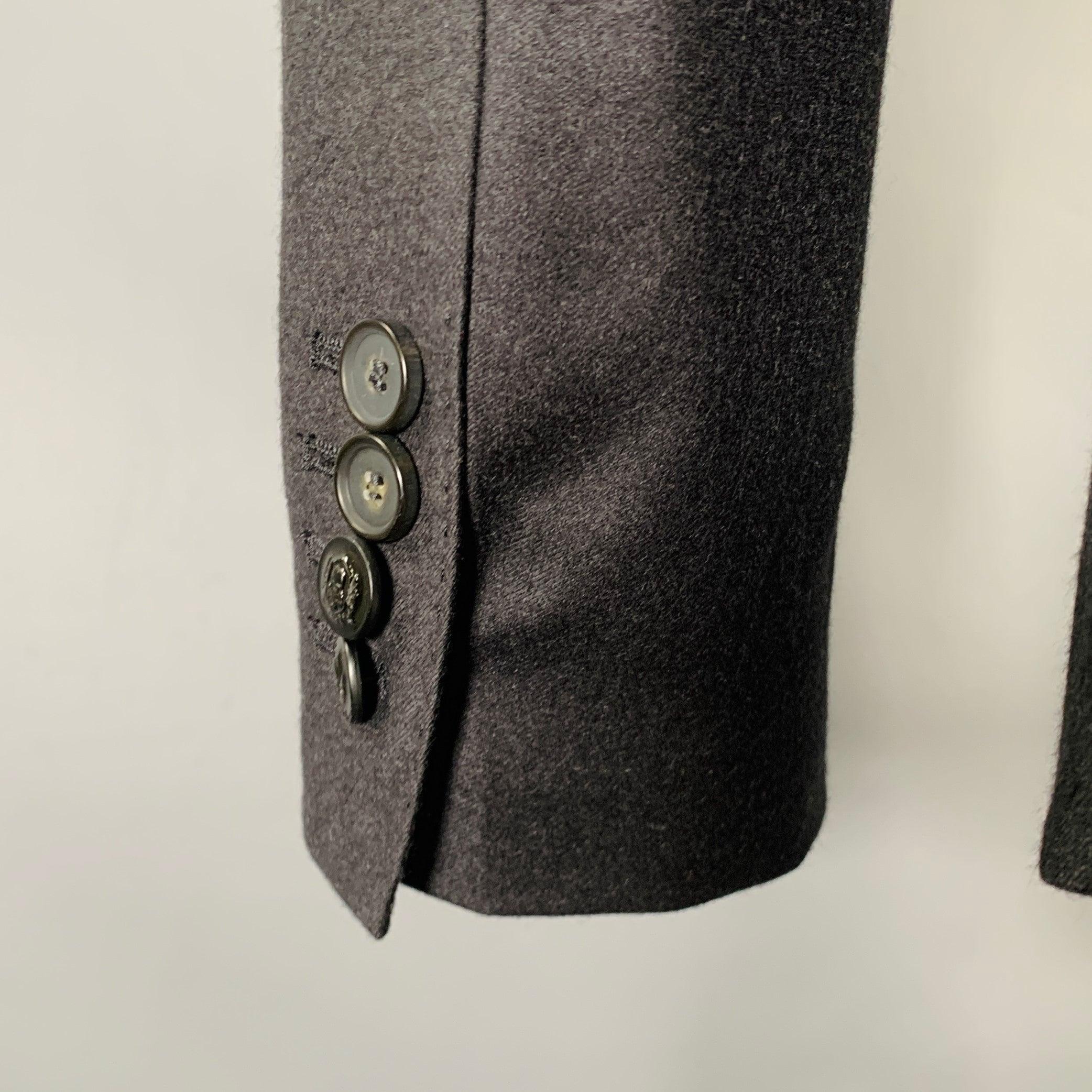 Uomo THE KOOPLES Cappotto sportivo con risvolto a tacche in lana grigio antracite taglia 36 in vendita