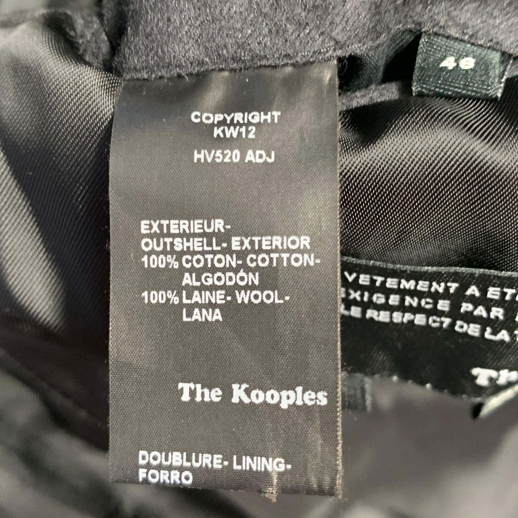 THE KOOPLES Cappotto sportivo con risvolto a tacche in lana grigio antracite taglia 36 in vendita 2