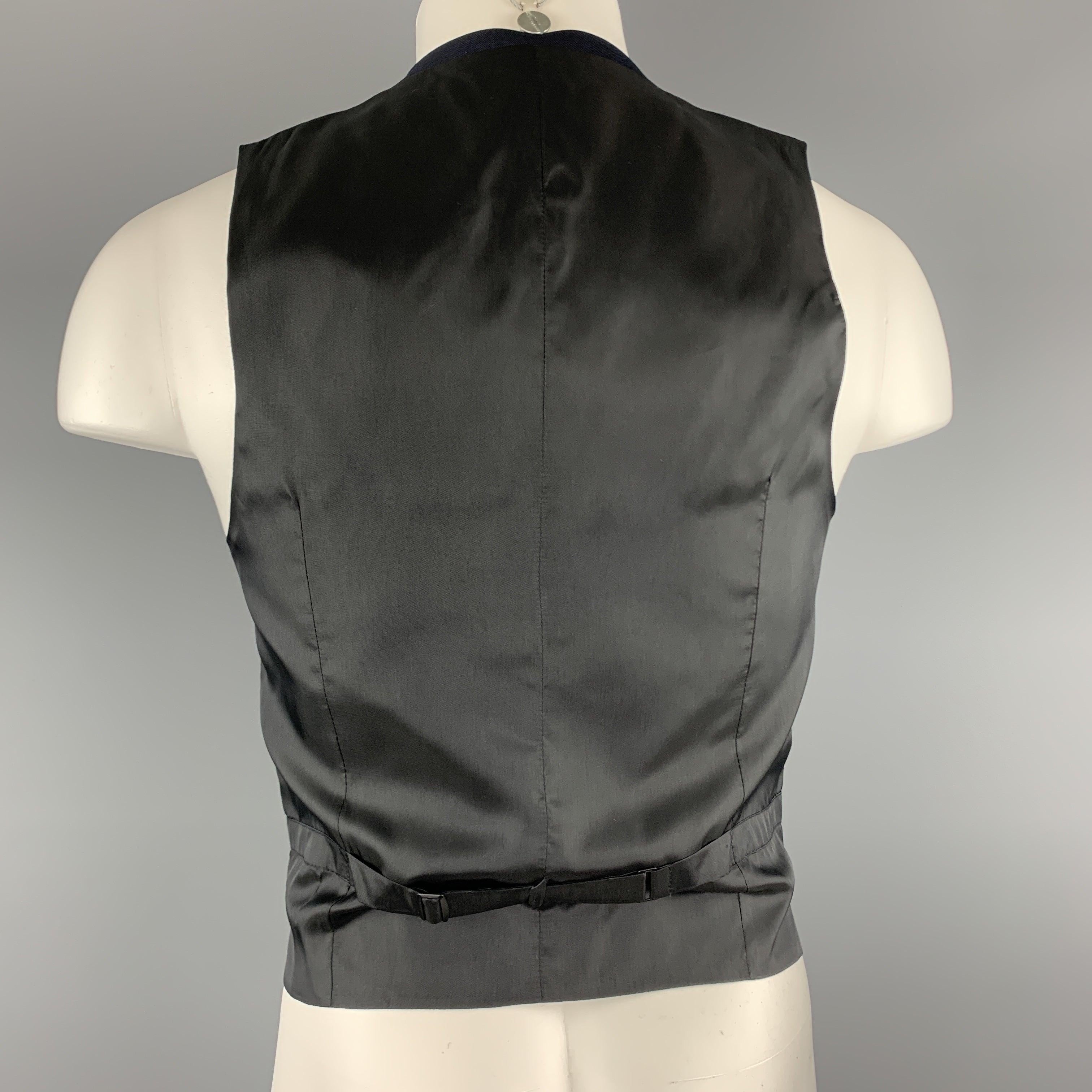 Men's THE KOOPLES Size 36 Navy & Black Wool Buttoned Vest For Sale