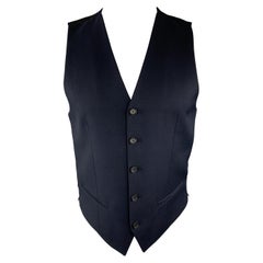 THE KOOPLES Größe 36 Marineblaue & schwarze Wollweste mit Knopfleiste