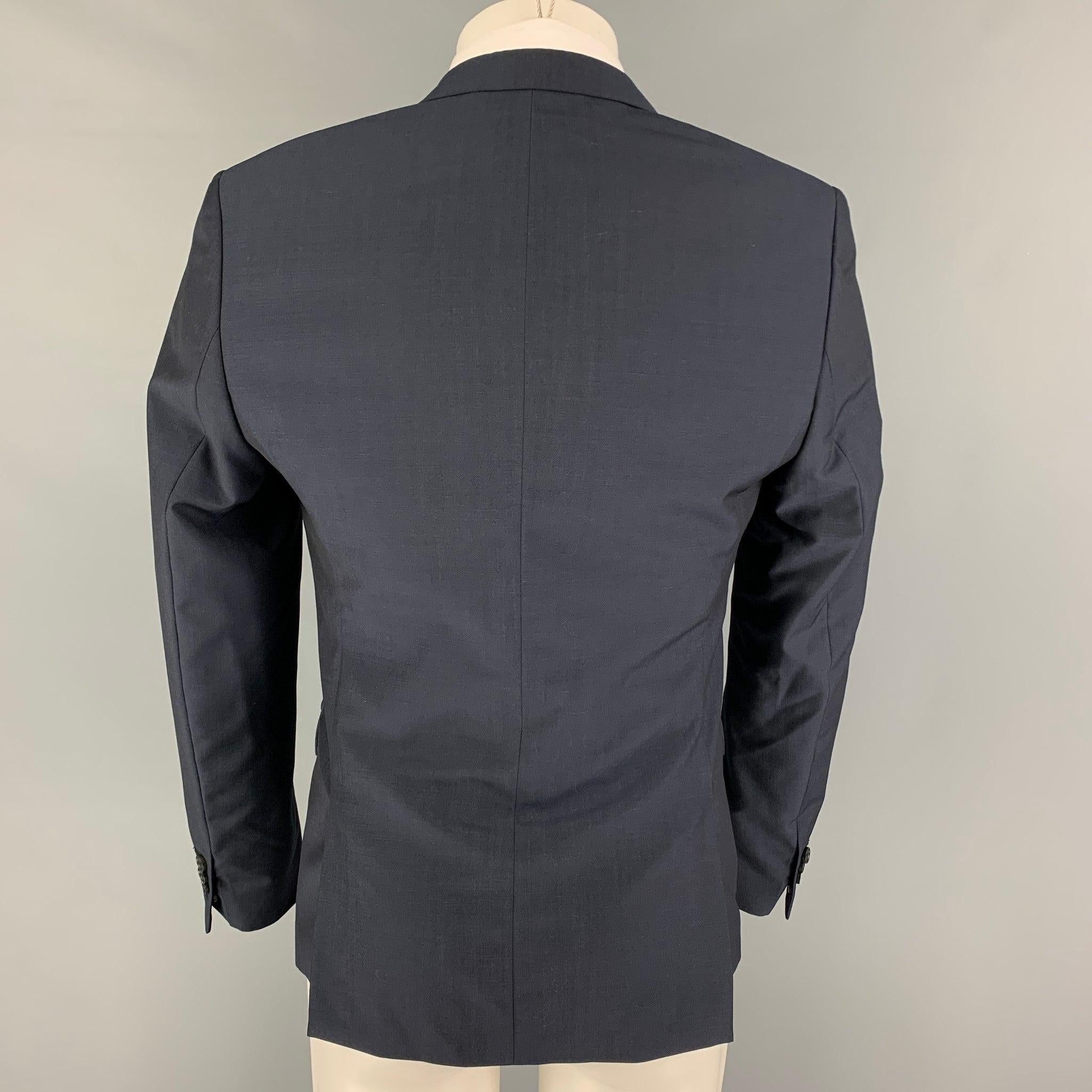 THE KOOPLES Size 36 Navy Wool Mohair Notch Lapel Sport Coat In Excellent Condition For Sale In San Francisco, CA
