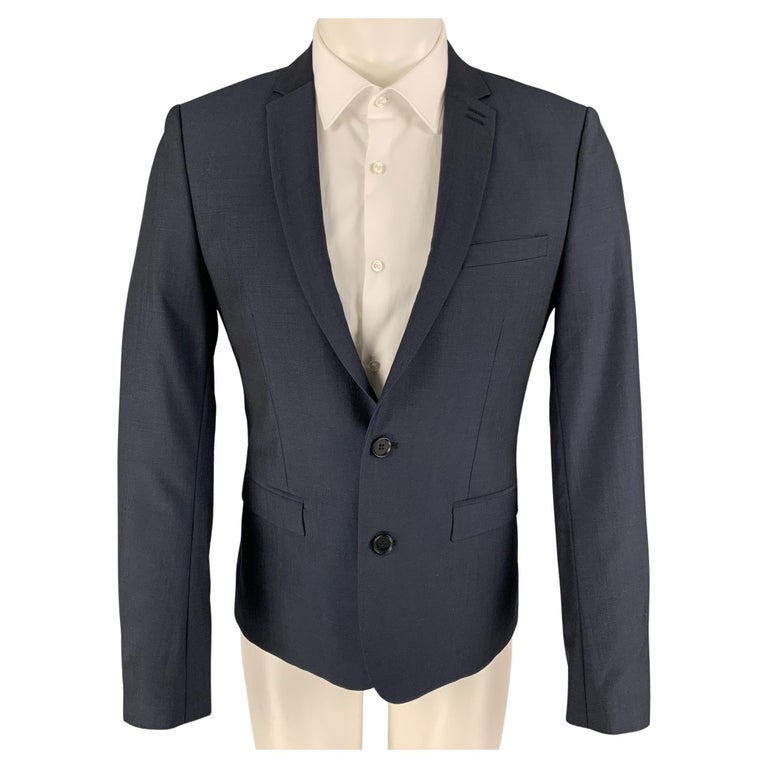 KNOTT Size 36 Indigo Cotton Blend Notch Lapel Sport Coat