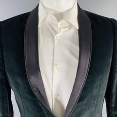 THE KOOPLES Size 38 Black Velvet Cotton Velvet Shawl Sport Coat