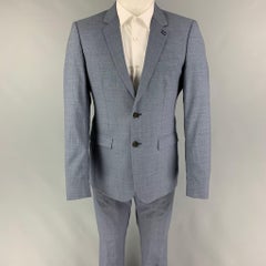 THE KOOPLES Size 38 Blue Grid Wool Notch Lapel Suit