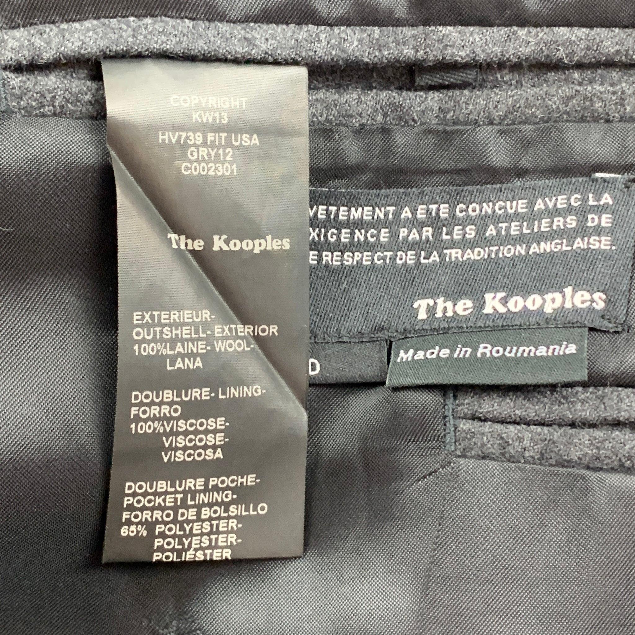THE KOOPLES Size 38 Charcoal Black Wool Peak Lapel Sport Coat For Sale 2