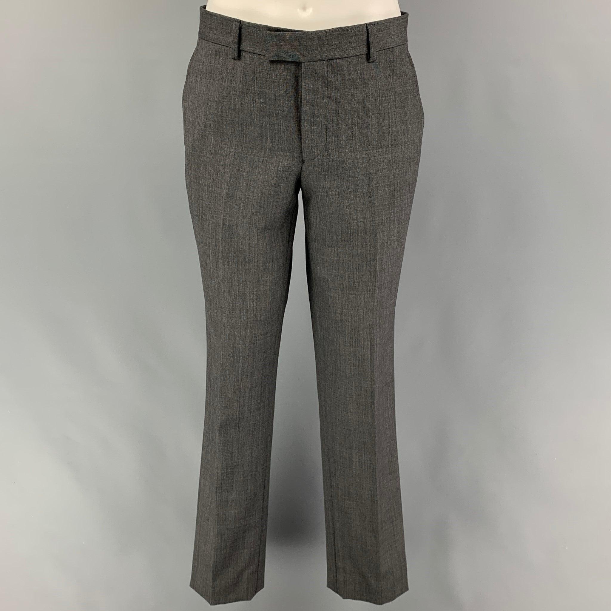 THE KOOPLES Size 38 Dark Gray Wool Peak Lapel Suit For Sale 1