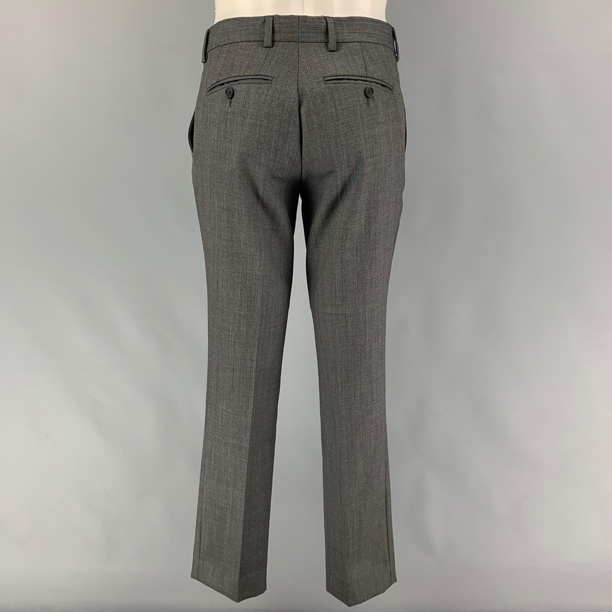 THE KOOPLES Size 38 Dark Gray Wool Peak Lapel Suit For Sale 2