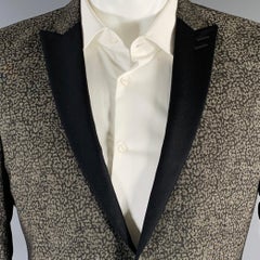 THE KOOPLES Cappotto sportivo con risvolto a punta in misto cotone grigio e nero taglia 38