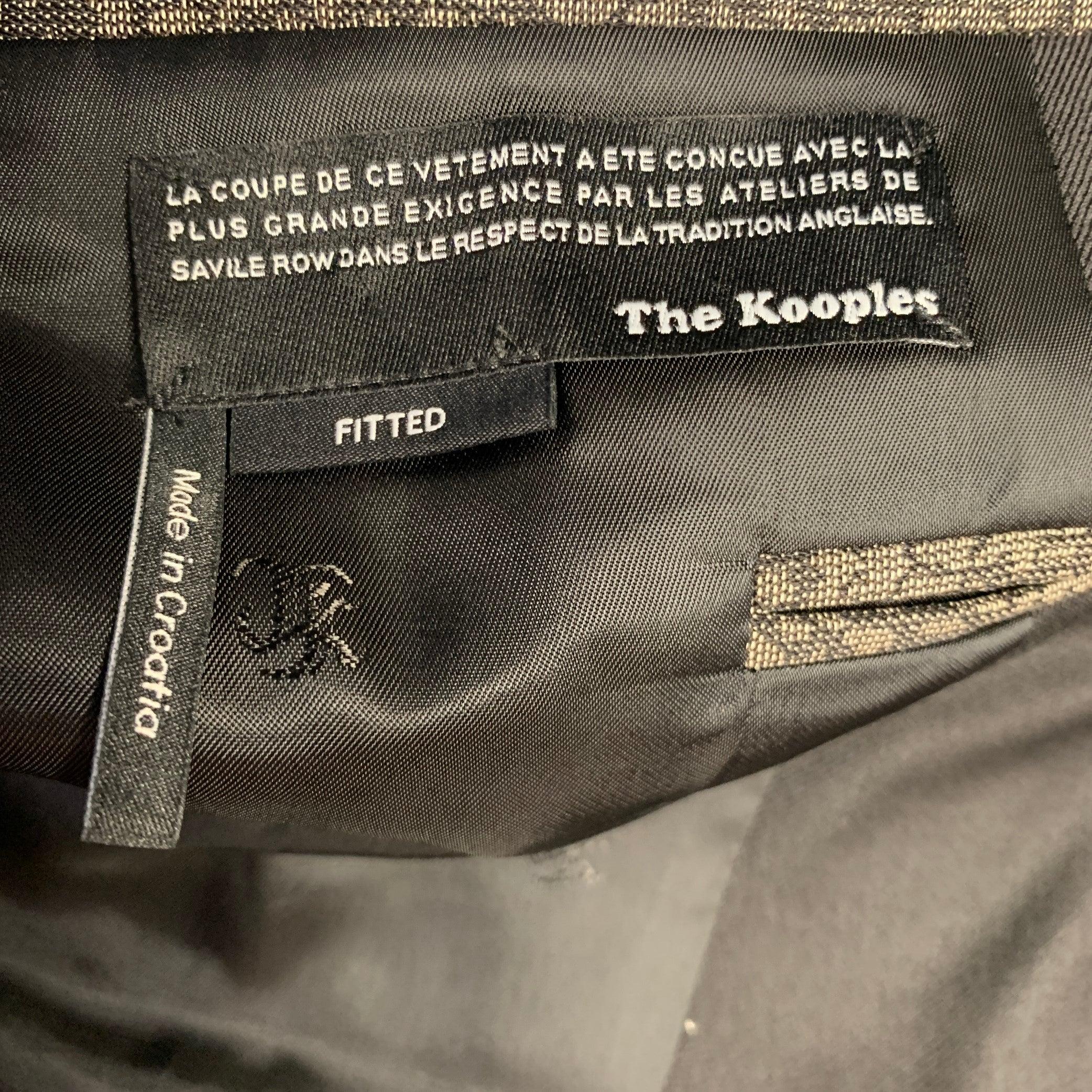 THE KOOPLES Size 38 Grey Black Cotton Blend Peak Lapel Sport Coat For Sale 3