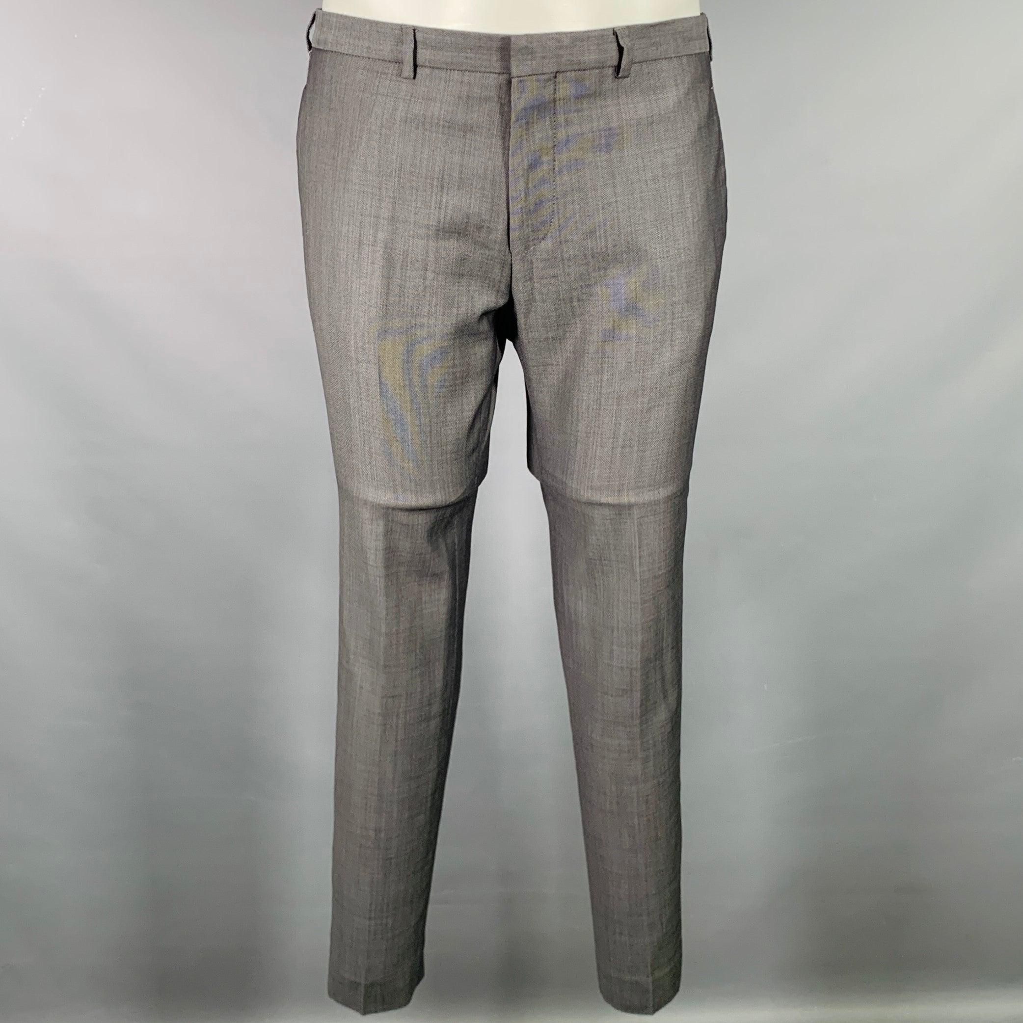 THE KOOPLES Size 38 Grey Wool Notch Lapel Suit In Good Condition For Sale In San Francisco, CA