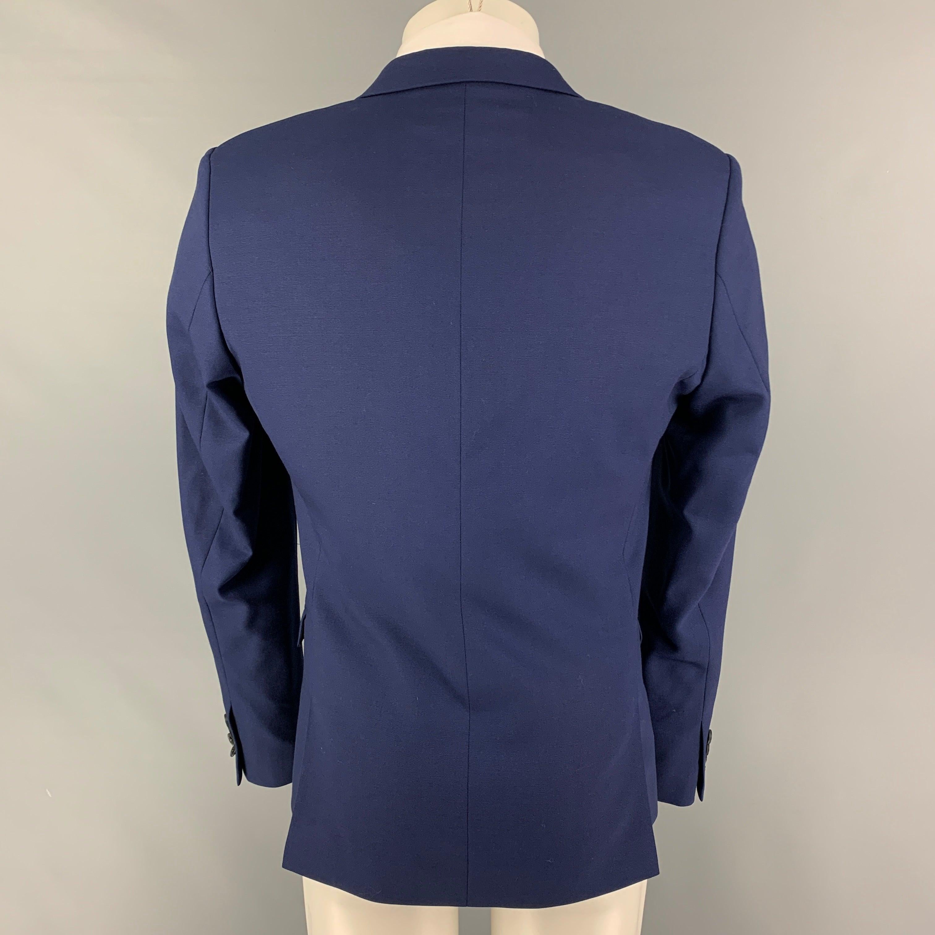 THE KOOPLES Size 38 Navy Wool Notch Lapel Sport Coat In Good Condition For Sale In San Francisco, CA