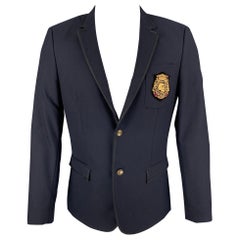 THE KOOPLES Size 38 Navy Wool Notch Lapel Sport Coat