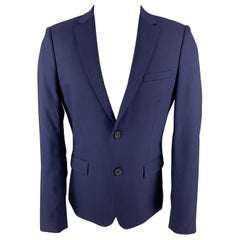 THE KOOPLES Talla 38 Abrigo deportivo de lana azul marino con solapa de muesca