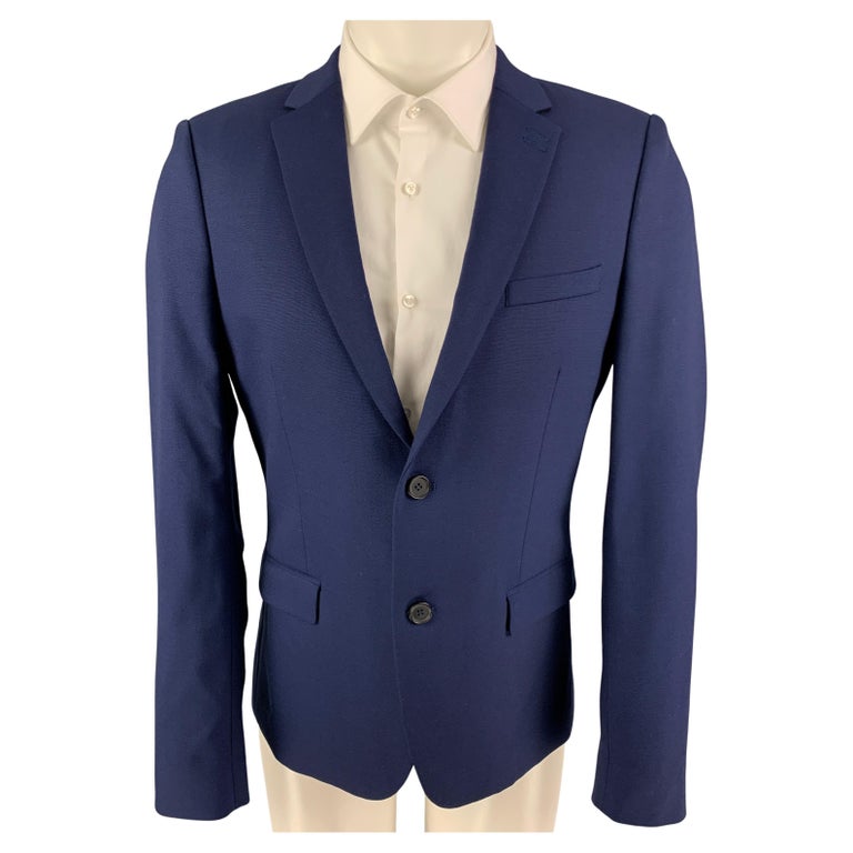 THE KOOPLES Size 38 Black White Wool Shawl Collar Sport Coat