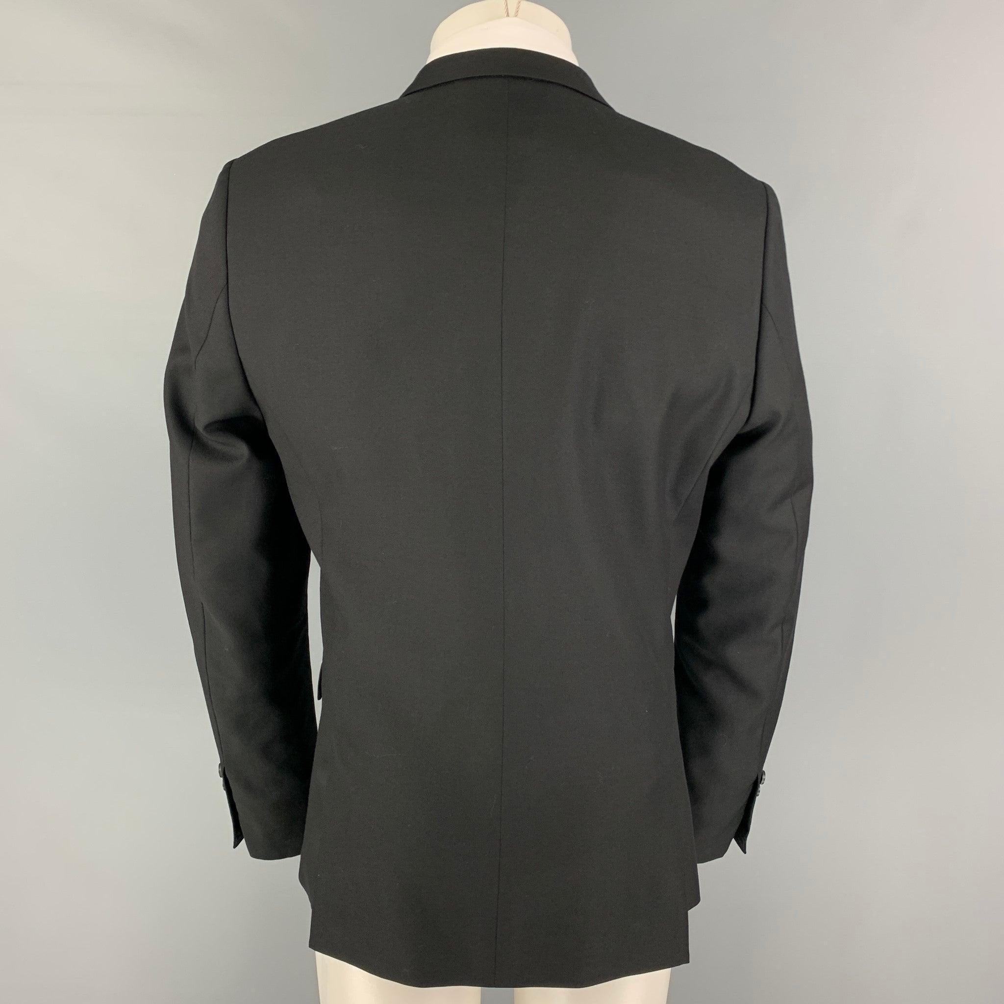 THE KOOPLES Size 40 Black Wool Peak Lapel Sport Coat In Good Condition For Sale In San Francisco, CA