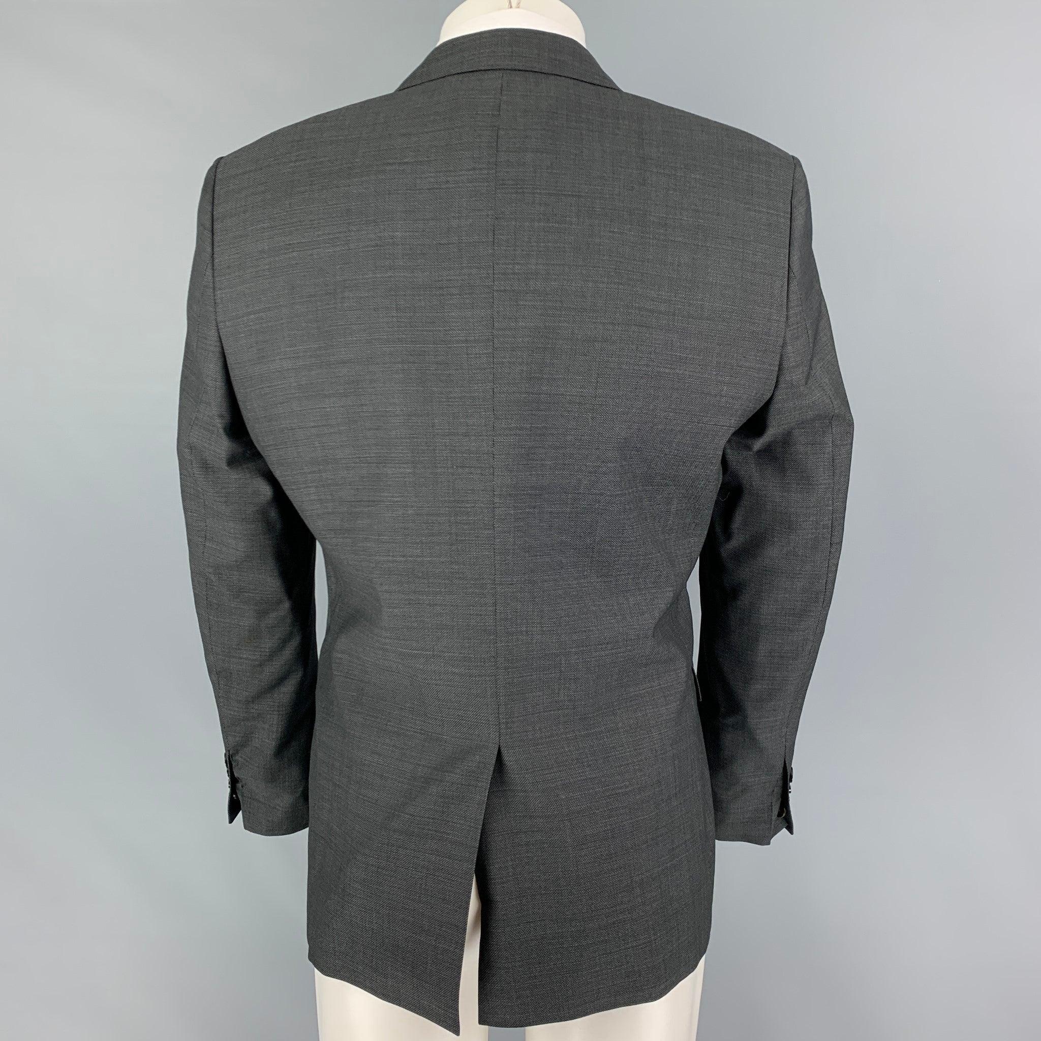 THE KOOPLES Size 40 Charcoal Wool Notch Lapel Sport Coat In Good Condition For Sale In San Francisco, CA