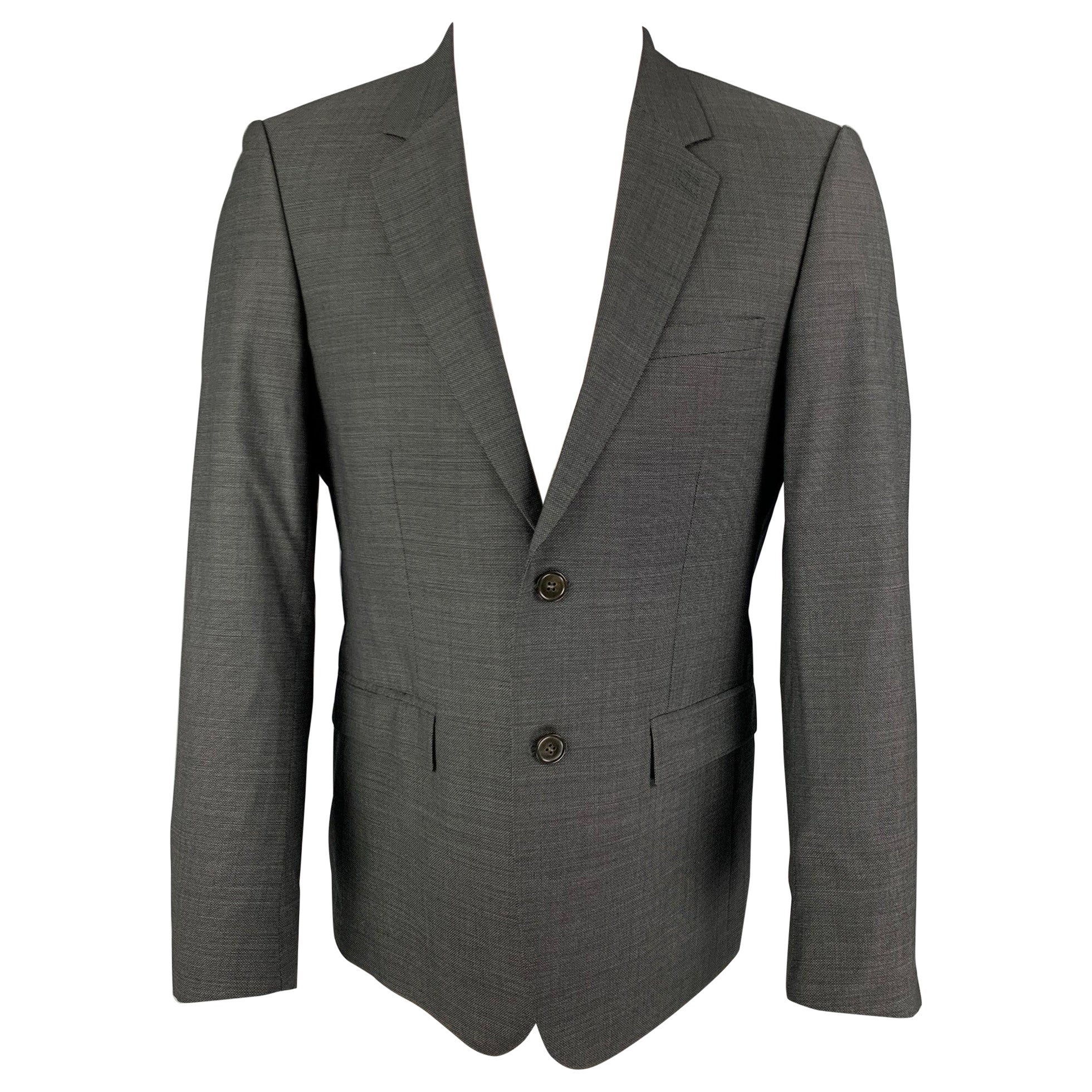 THE KOOPLES Größe 40 Holzkohle Wolle Notch Revers Sportmantel