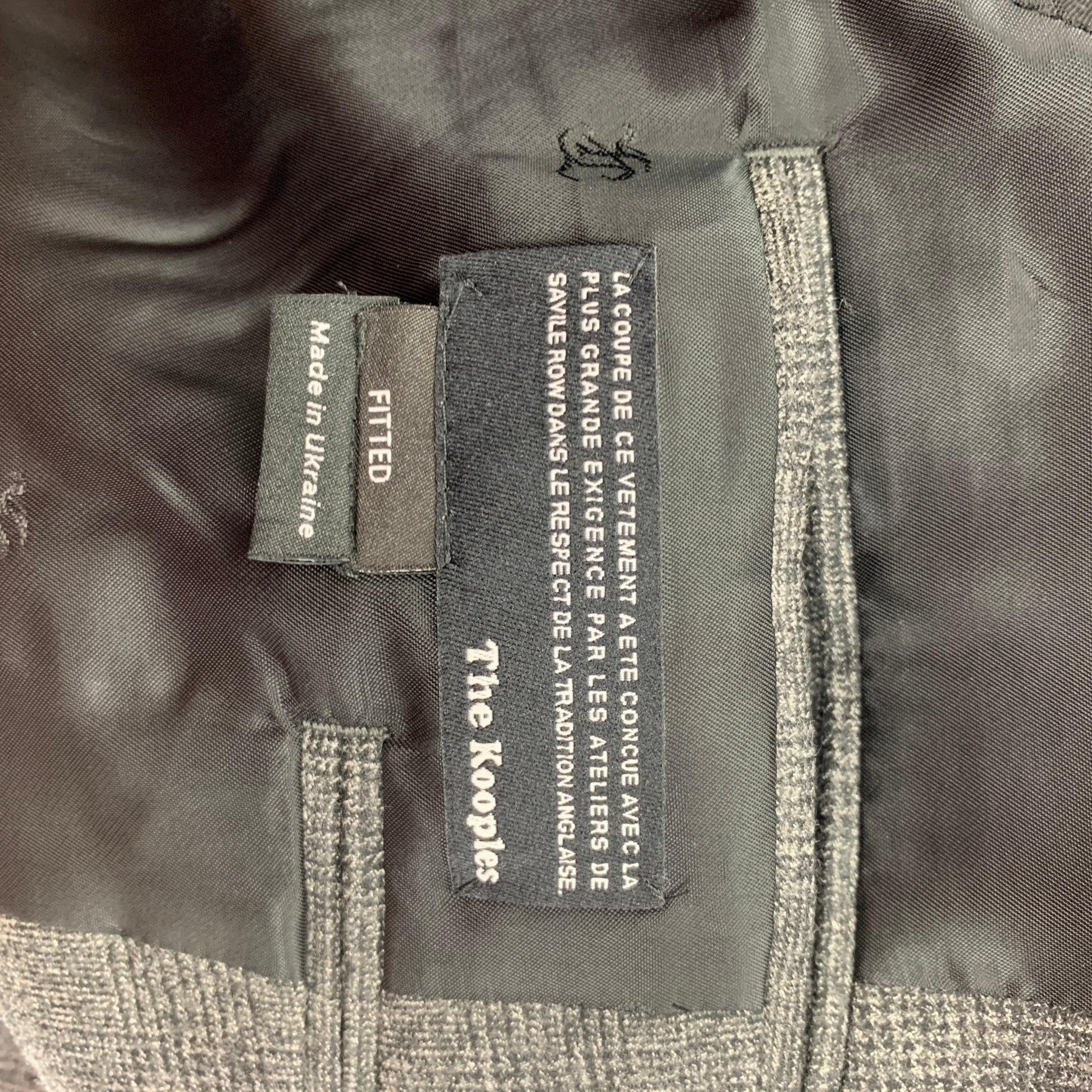 THE KOOPLES Size 40 Dark Gray Glenplaid Wool Peak Lapel Sport Coat For Sale 2