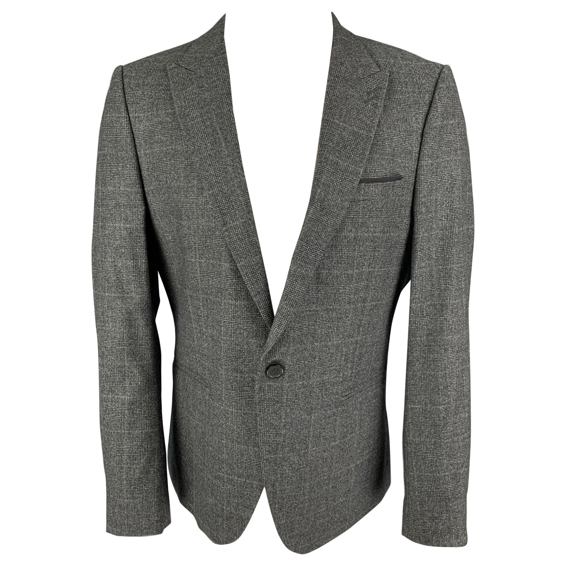 THE KOOPLES Cappotto sportivo con risvolto a punta in lana grigio scuro taglia 40