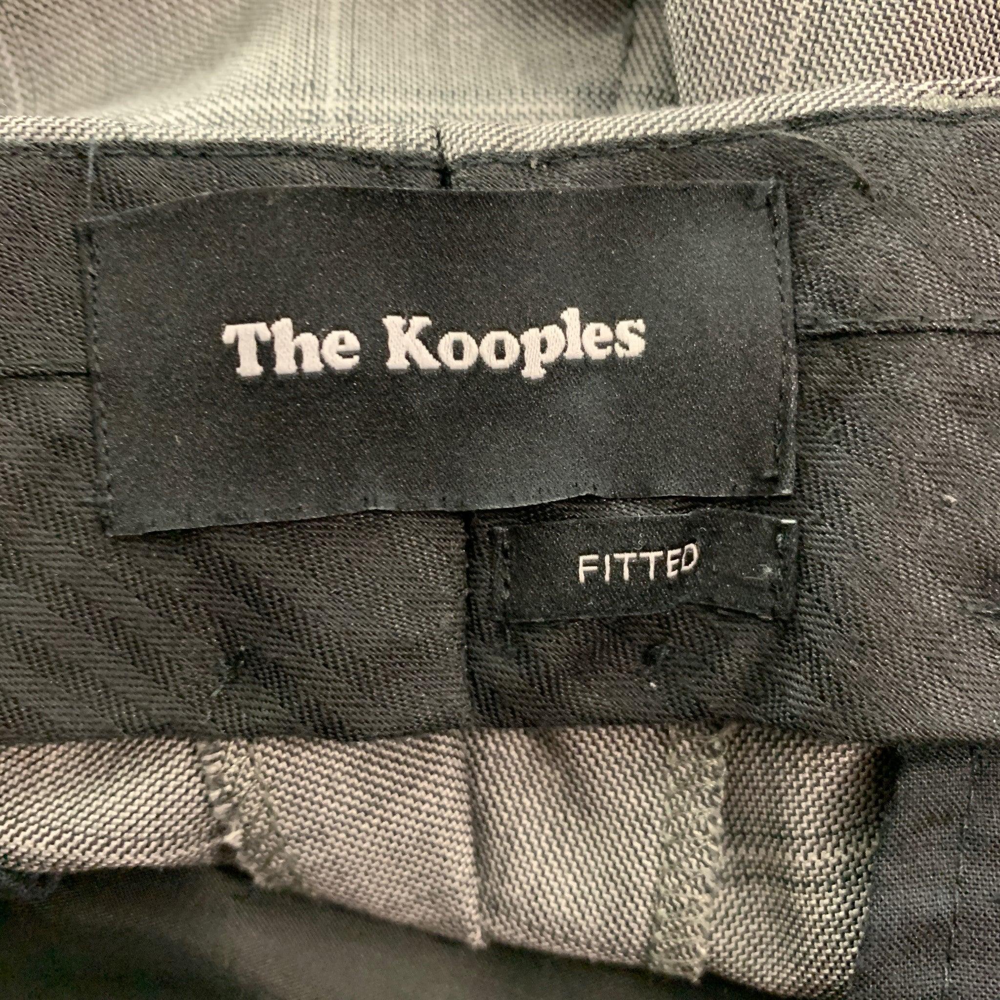 THE KOOPLES Size 40 Grey Window Pane Wool Peak Lapel Suit For Sale 3