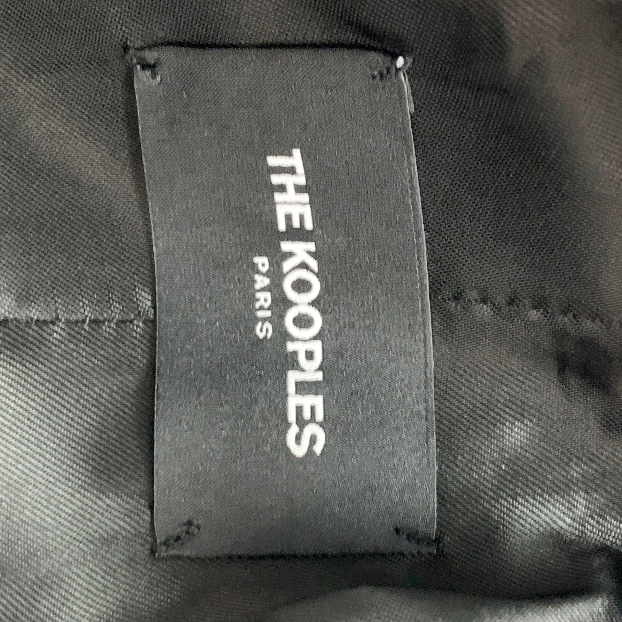 THE KOOPLES - Costume de smoking en laine mohair noir à chevrons, bleu marine, taille 40 en vente 5