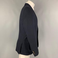KOOPLES Sportmantel aus marineblauem Kaschmir mit Spitzenrevers, Größe 40