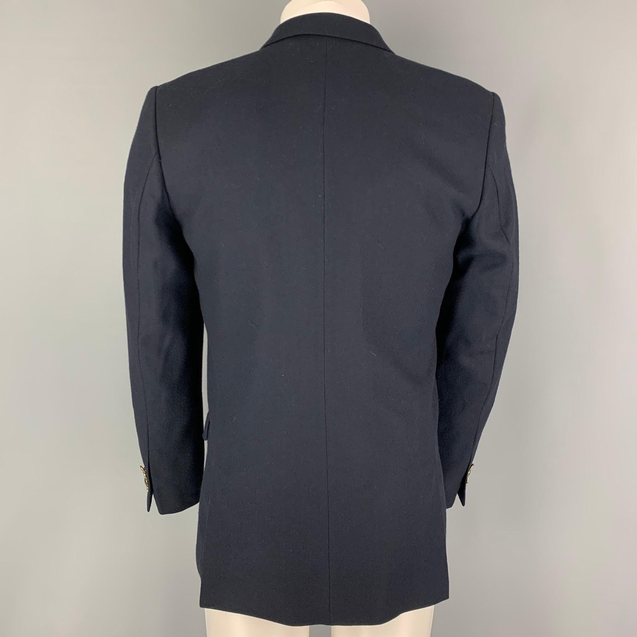 THE KOOPLES Size 40 Navy Cashmere Peak Lapel Sport Coat In Good Condition For Sale In San Francisco, CA