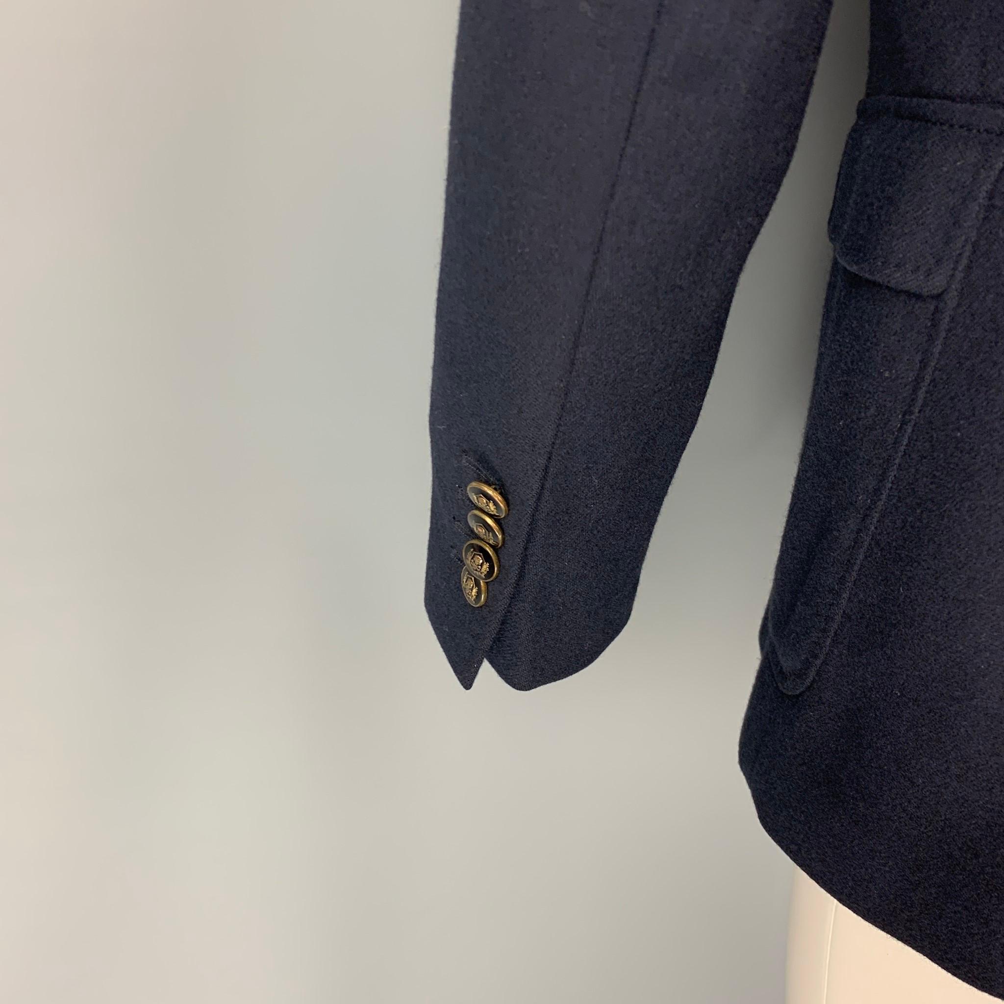 THE KOOPLES Size 40 Navy Cashmere Peak Lapel Sport Coat In Excellent Condition In San Francisco, CA