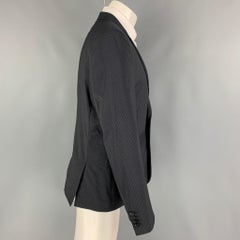 THE KOOPLES Size 40 Navy Pinstripe Wool Peak Lapel Sport Coat