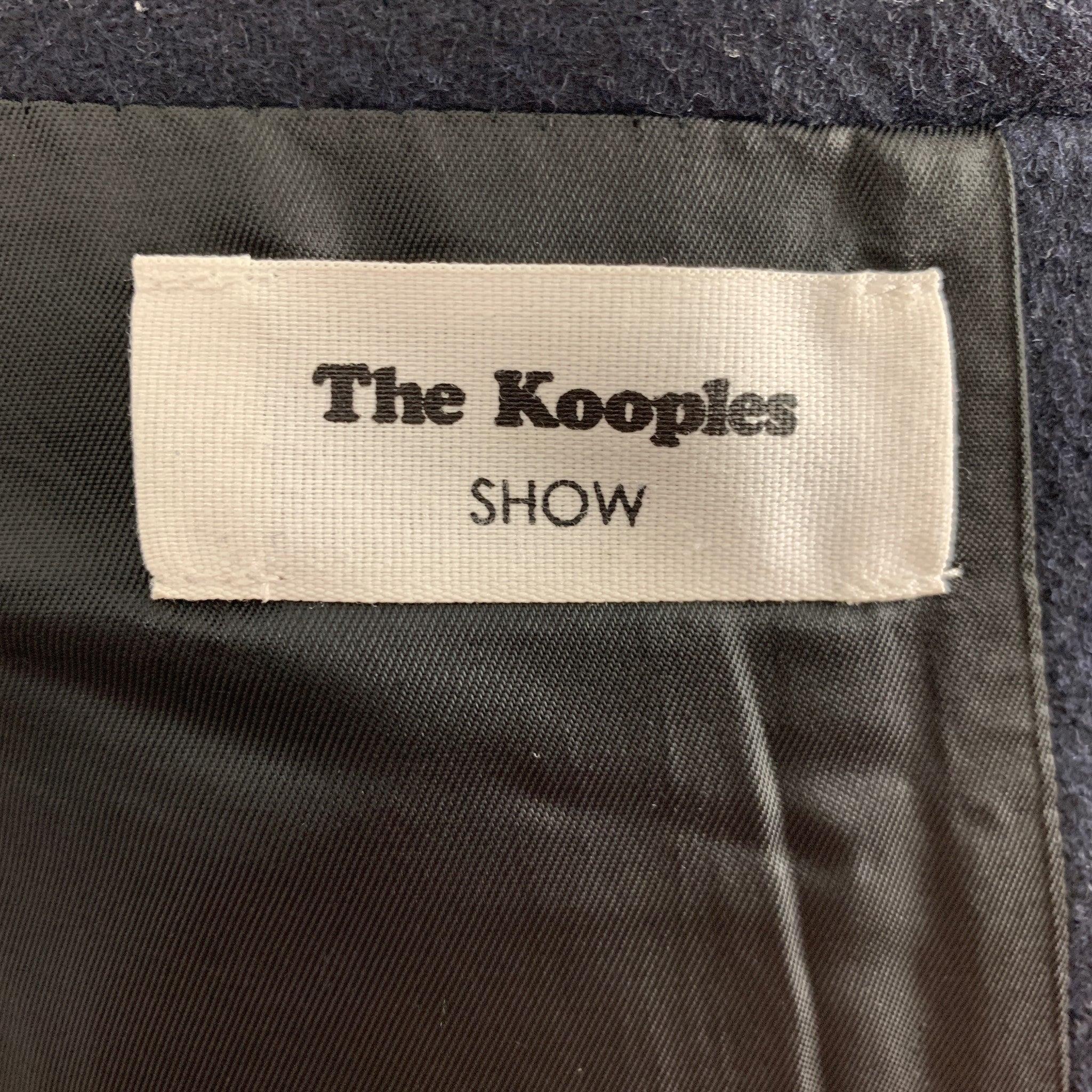 THE KOOPLES Size 40 Navy Solid Wool Blend Peacoat Coat For Sale 3