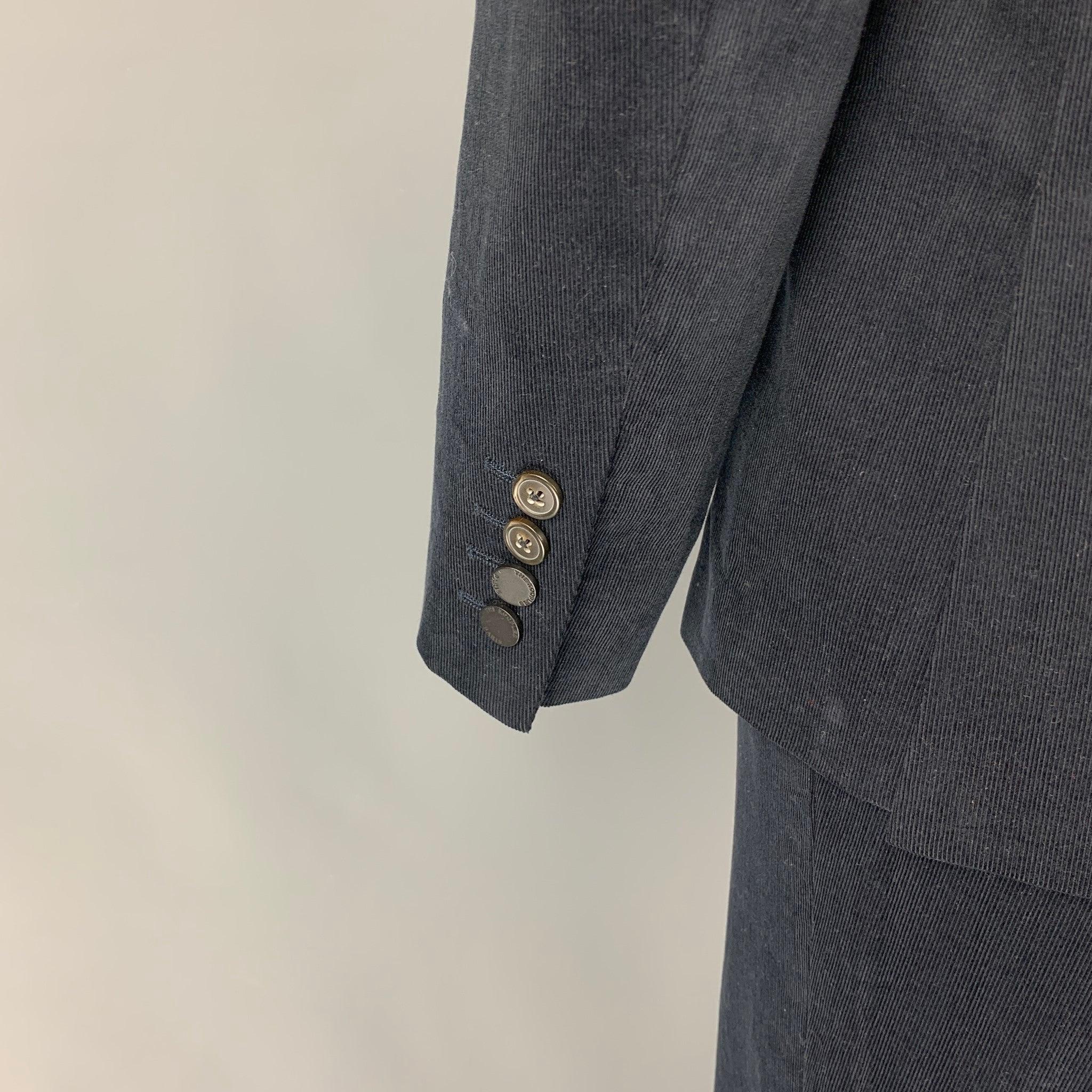 Men's THE KOOPLES Size 42 Black Corduroy Cotton Notch Lapel Suit For Sale