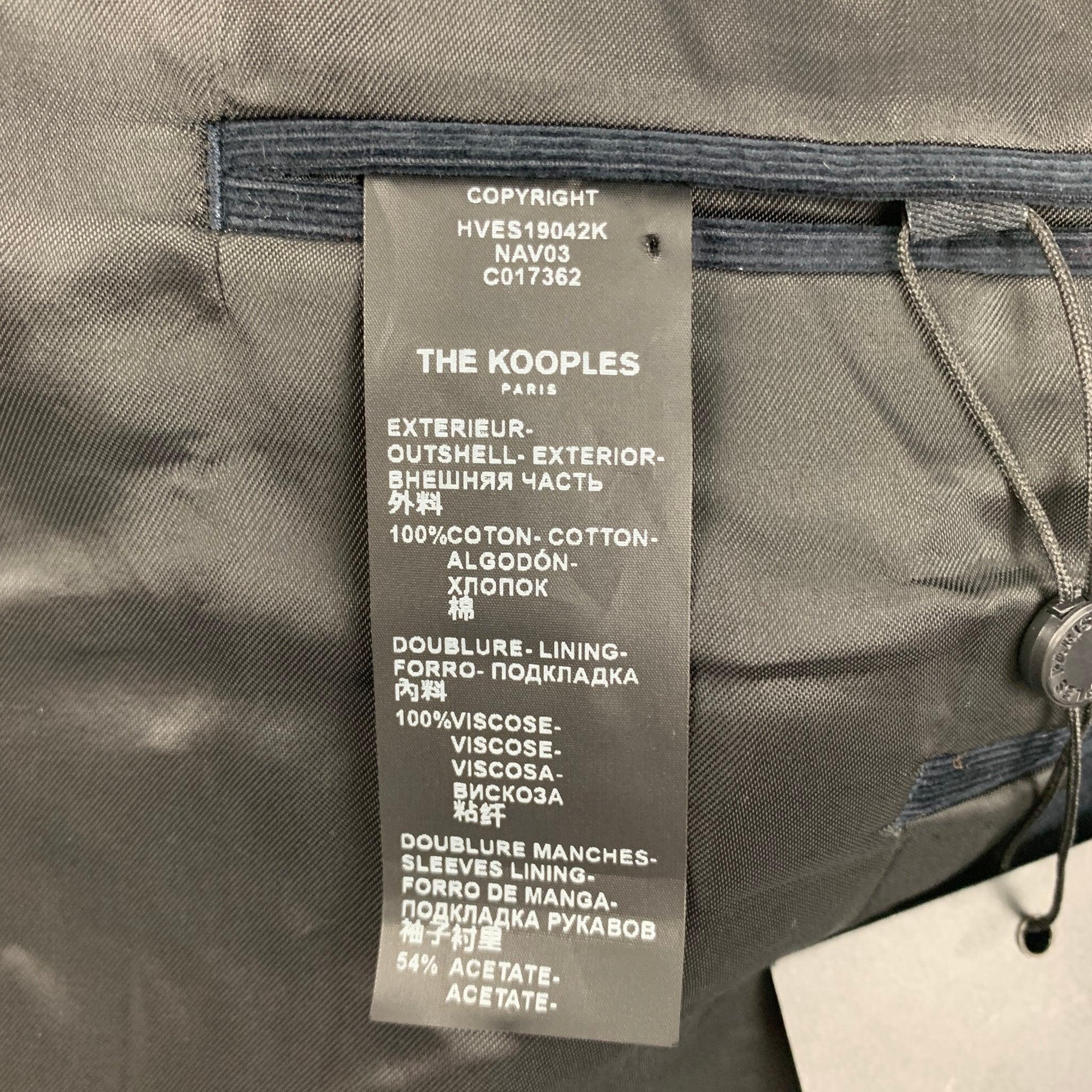 THE KOOPLES Größe 42 Schwarzer Anzug aus Kord und Baumwolle mit Neckholder-Revers im Angebot 3