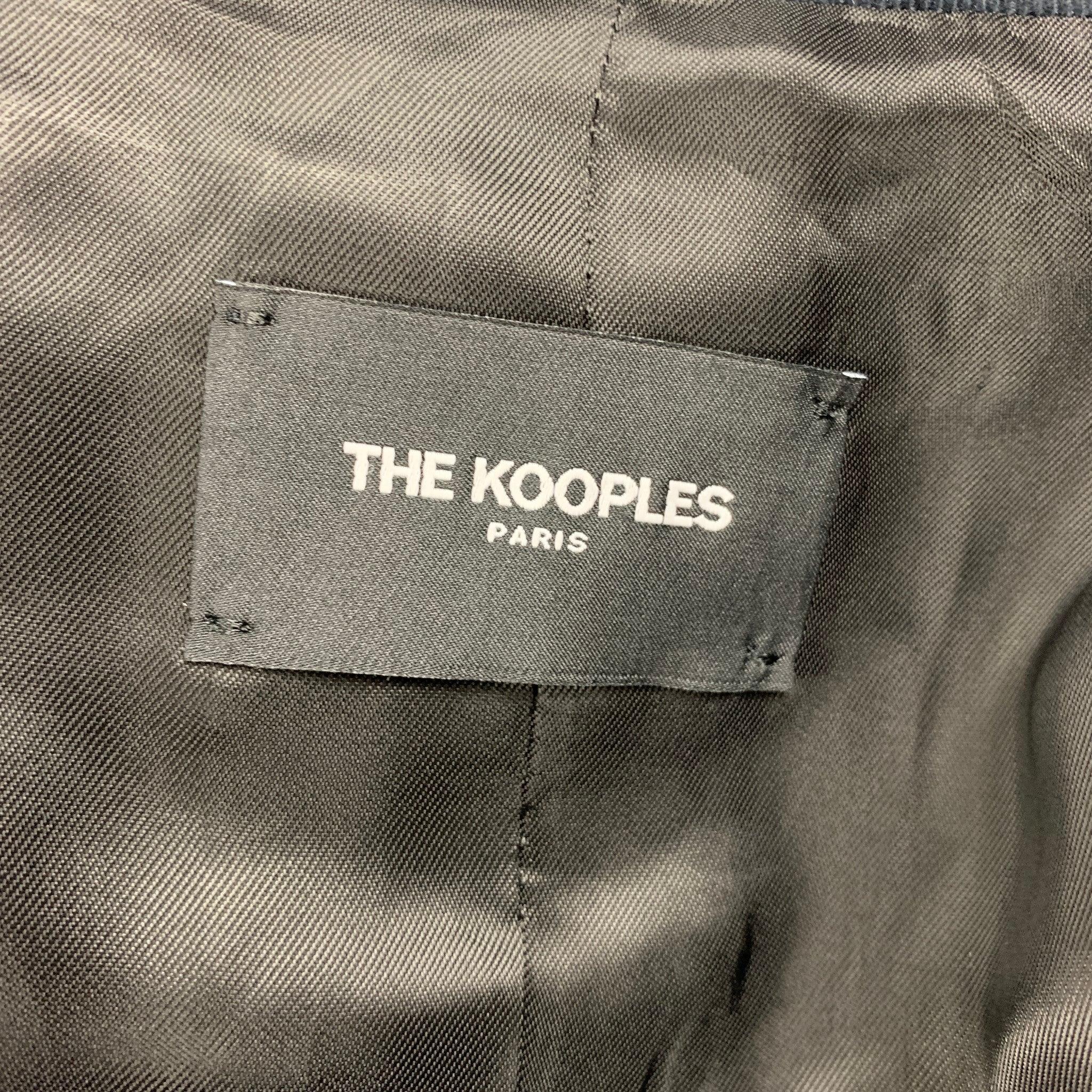 THE KOOPLES Größe 42 Schwarzer Anzug aus Kord und Baumwolle mit Neckholder-Revers im Angebot 4