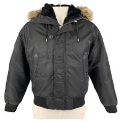 THE KOOPLES Size L Black Polyamide Hooded Jacket