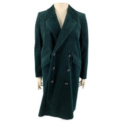 THE KOOPLES Size L Forest Green Cotton Corduroy Notch Lapel Coat