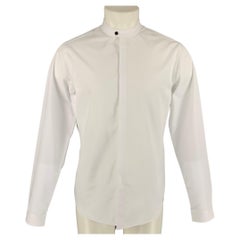 THE KOOPLES Size M White Cotton Nehru Collar Relaxed Long Sleeve Shirt