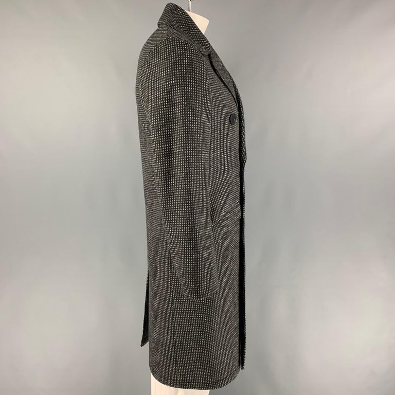 THE KOOPLES Size 36 Black Grid Wool Cotton Peak Lapel Sport Coat