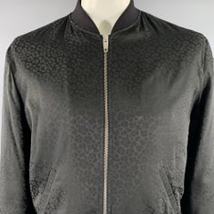 Chaqueta bomber de mezcla de viscosa con estampado animal de THE KOOPLES, talla XL, color negro
