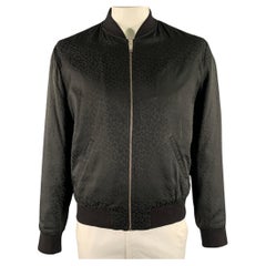 Chaqueta bomber de mezcla de viscosa con estampado animal de THE KOOPLES, talla XL, color negro