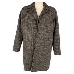 THE KOOPLES Größe XL Grau Schwarzer karierter Mantel aus Wollmischung