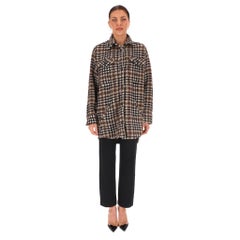 The Kooples Wool Blend Oversized Houndstooth Tweed Jacket/Shacket