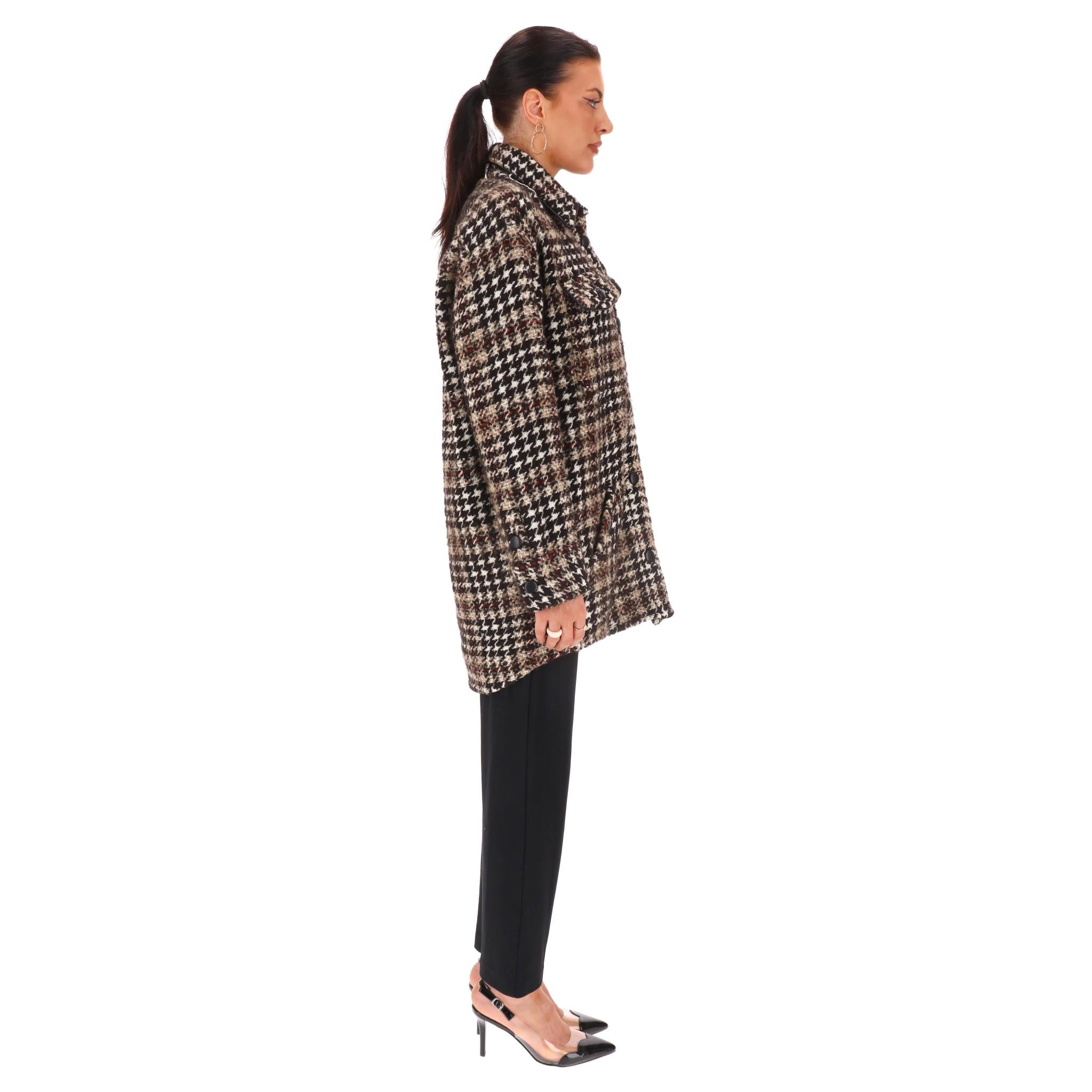 Nero The Kooples - Giacca in pied-de-poule oversize in misto lana - Giacca/Shacket in vendita