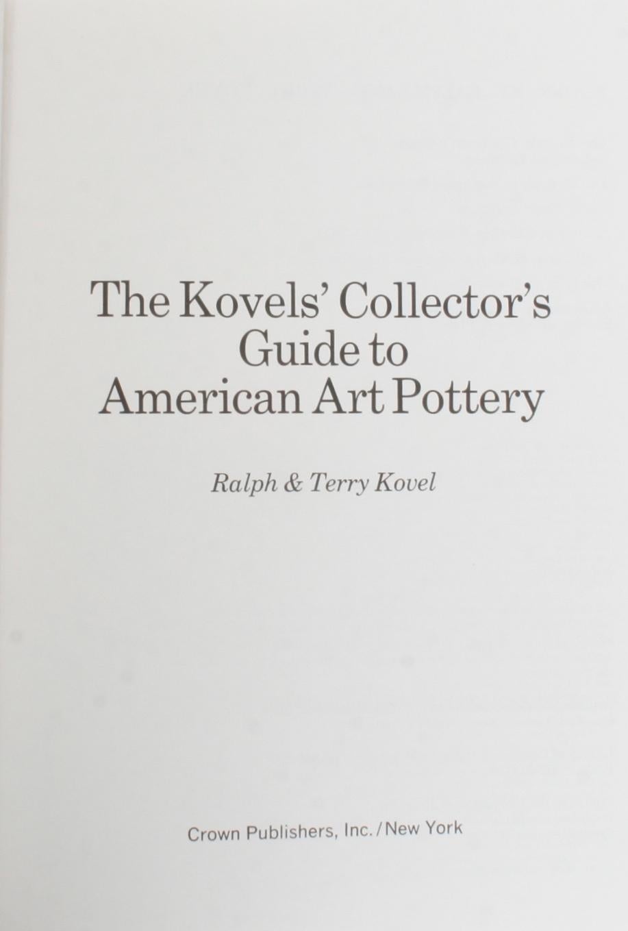 Américain Le guide du collectionneur Kovel's pour la poterie d'art américaine en vente