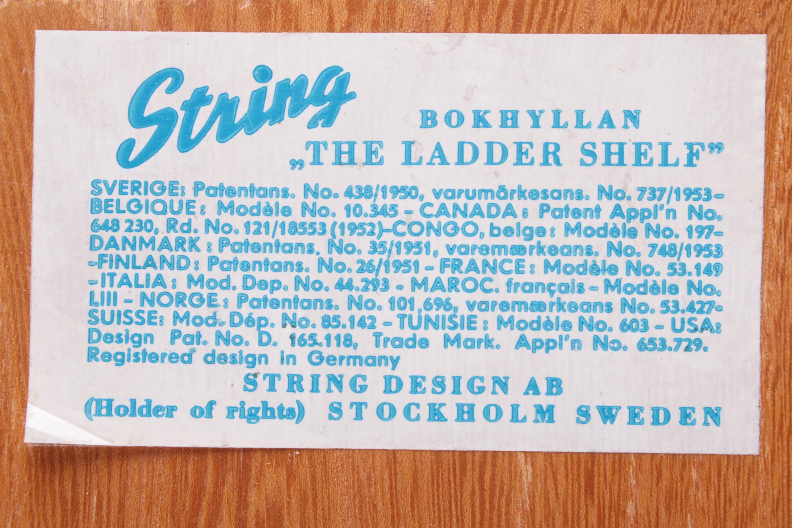 Ladder Shelf Wall Unit by Nisse Strinning for String Design AB, 1950s 7