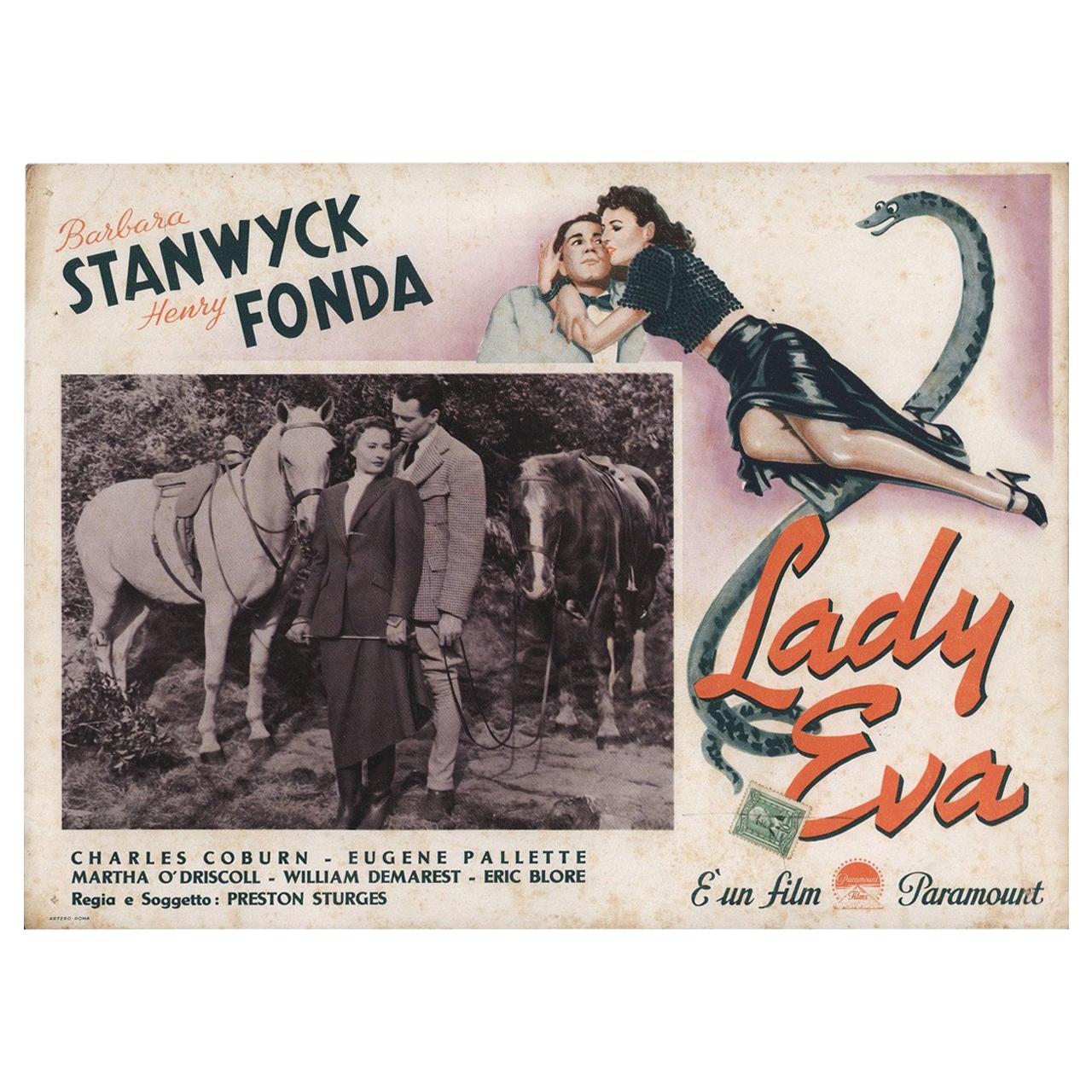 The Lady Eve 1946 Italian Fotobusta Film Poster